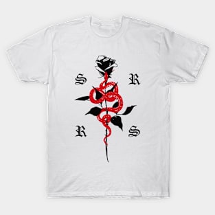 Red Snake Black Rose T-Shirt